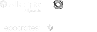 AllScripts logo, Veradigm logo, epocrates logo, and athenahealth logo